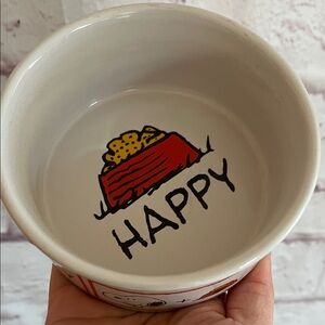 Peanuts White and Red Dog Bowl